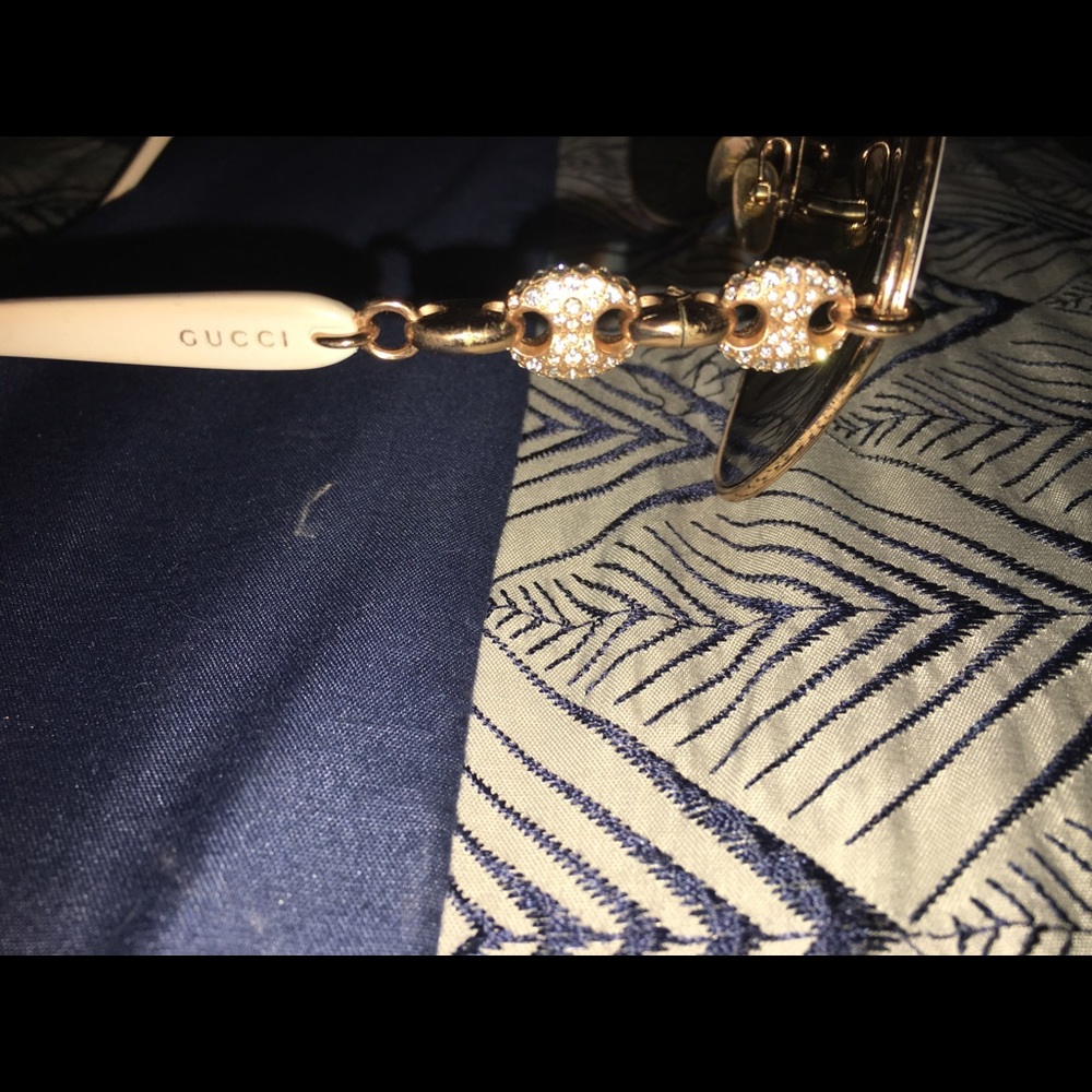 GUCCI gold & white aviators